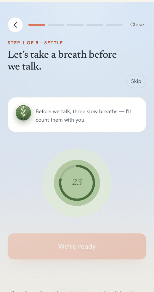 The Resolve flow's cool-down step